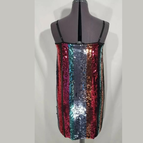 Tanya Taylor Erykah Sequin Stripe Rainbow Dress Taylor Swift Showgirl - Picture 4 of 8